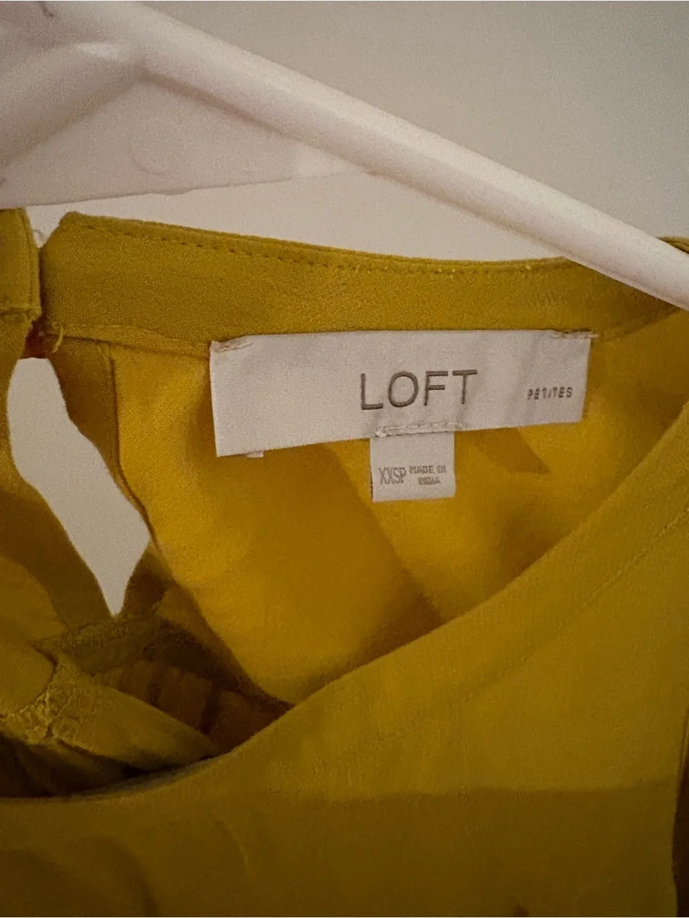 LOFT Mustard Yellow Crochet-Trim Peasant Blouse